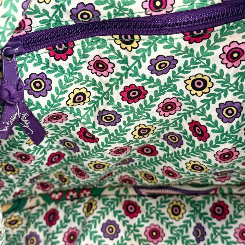 Vera Bradley Viva La Vera Purple Floral Print Quilted Tote Hobo Bag